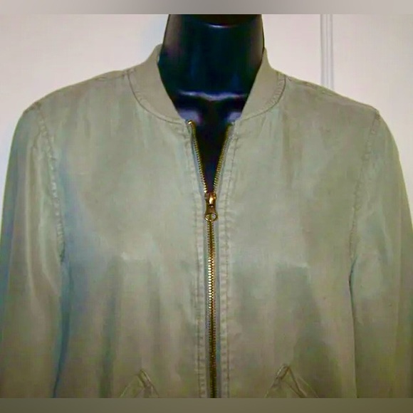Kenneth Cole Reaction Olive Green Lightweight Bomber Jacket - Picture 4 of 9